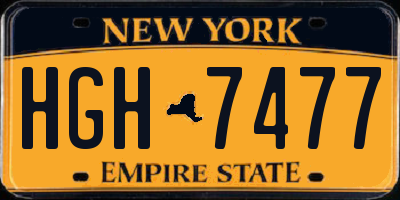 NY license plate HGH7477