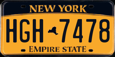 NY license plate HGH7478