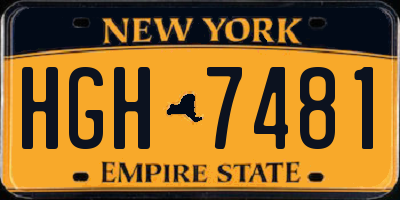 NY license plate HGH7481