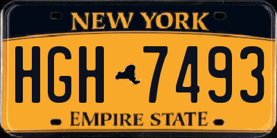 NY license plate HGH7493