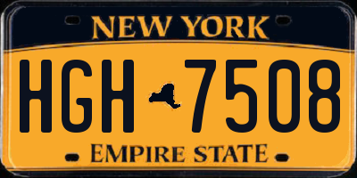 NY license plate HGH7508