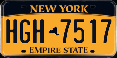 NY license plate HGH7517
