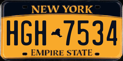 NY license plate HGH7534