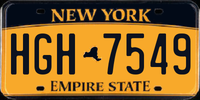 NY license plate HGH7549