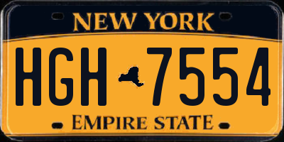 NY license plate HGH7554