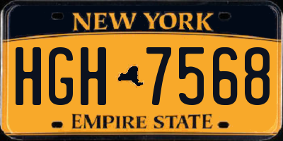 NY license plate HGH7568