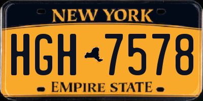 NY license plate HGH7578