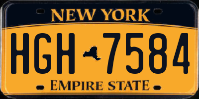 NY license plate HGH7584