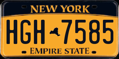 NY license plate HGH7585