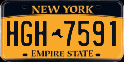 NY license plate HGH7591