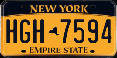 NY license plate HGH7594