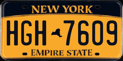 NY license plate HGH7609