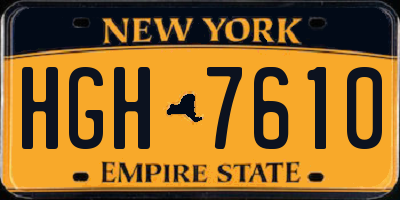 NY license plate HGH7610