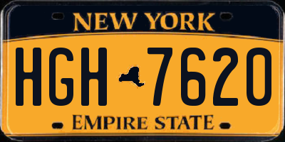 NY license plate HGH7620
