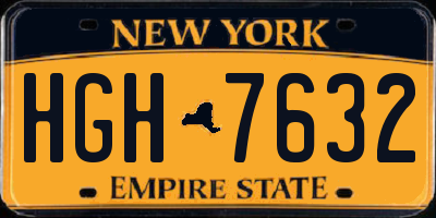 NY license plate HGH7632