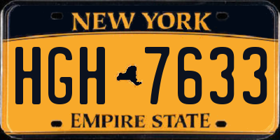 NY license plate HGH7633