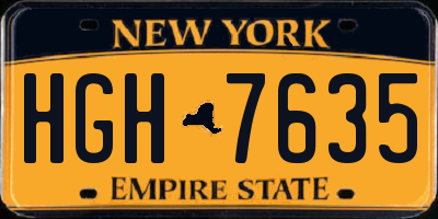 NY license plate HGH7635