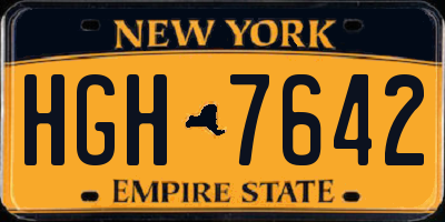 NY license plate HGH7642