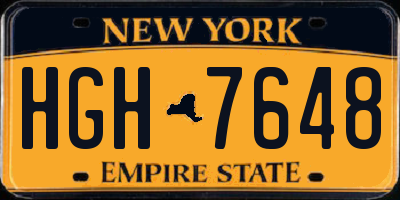 NY license plate HGH7648