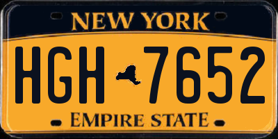 NY license plate HGH7652