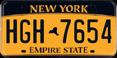 NY license plate HGH7654