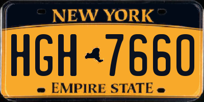 NY license plate HGH7660