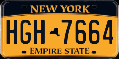 NY license plate HGH7664