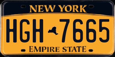 NY license plate HGH7665
