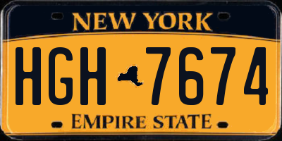 NY license plate HGH7674