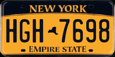 NY license plate HGH7698