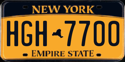 NY license plate HGH7700