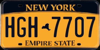 NY license plate HGH7707