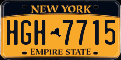 NY license plate HGH7715
