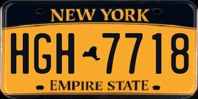 NY license plate HGH7718