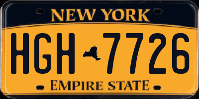 NY license plate HGH7726