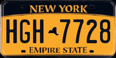NY license plate HGH7728