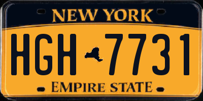 NY license plate HGH7731
