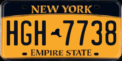 NY license plate HGH7738