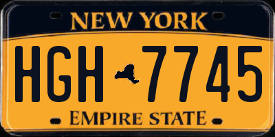 NY license plate HGH7745