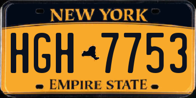 NY license plate HGH7753
