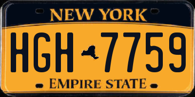 NY license plate HGH7759