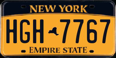 NY license plate HGH7767