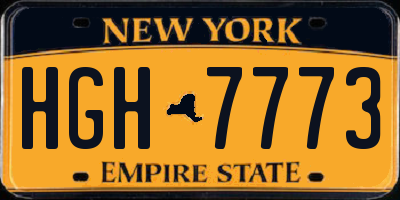 NY license plate HGH7773