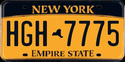 NY license plate HGH7775
