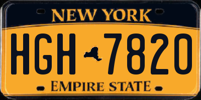NY license plate HGH7820
