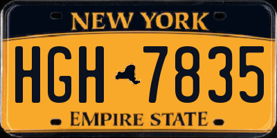 NY license plate HGH7835
