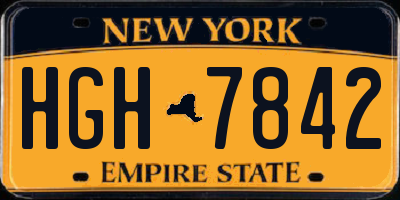 NY license plate HGH7842