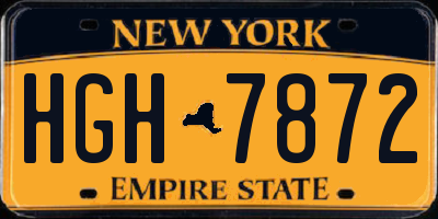 NY license plate HGH7872