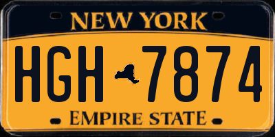NY license plate HGH7874