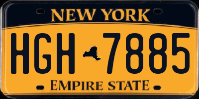 NY license plate HGH7885